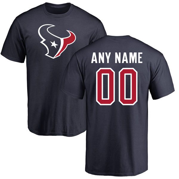 Men Houston Texans NFL Pro Line Navy Any Name  Number Logo Personalized T-Shirt